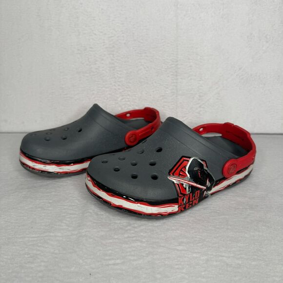 CROCS Clogs Classic Star Wars Kylo Ren Gray Red Slip-On Boys Size J 3 - Picture 1 of 11